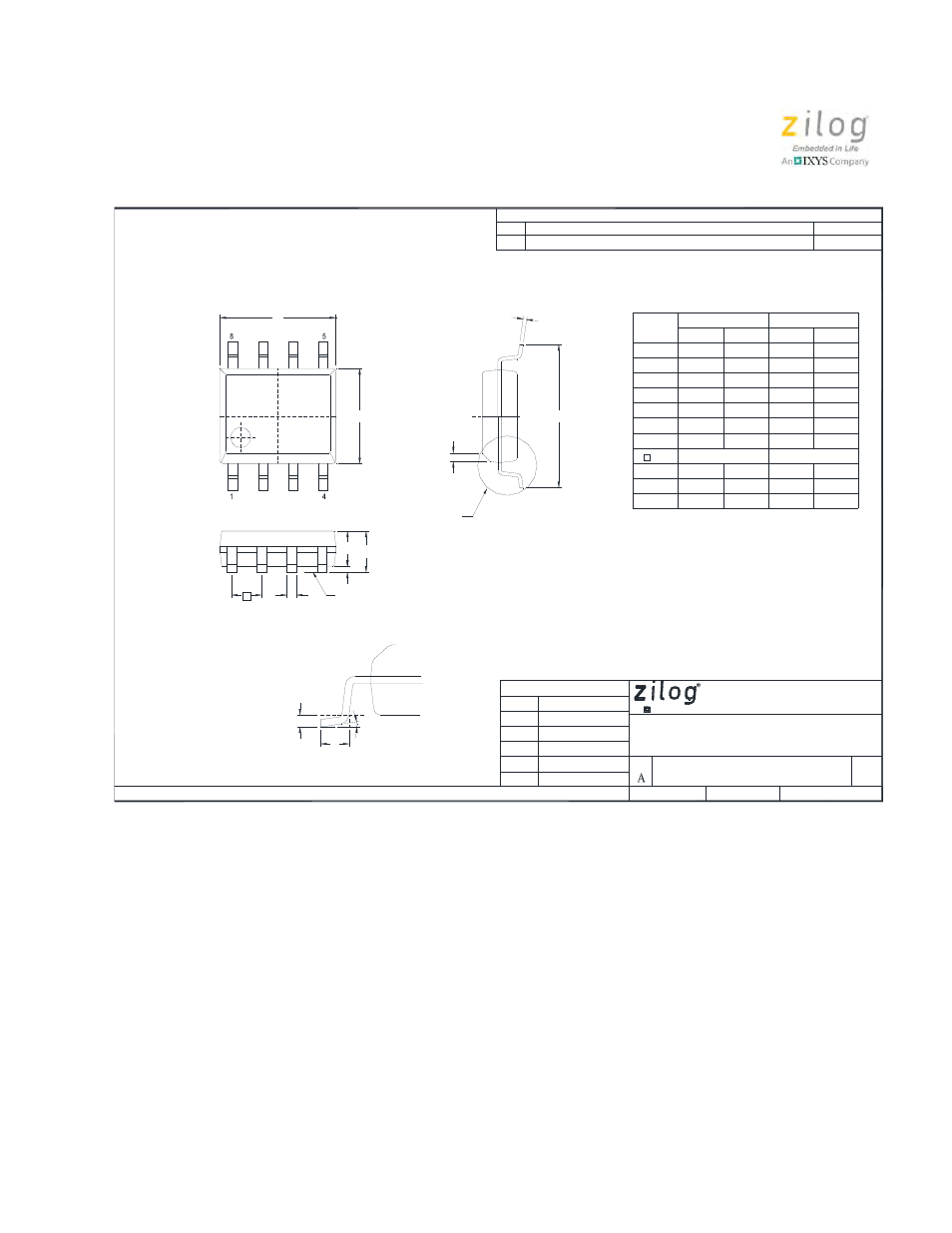 Marketing outline, 8-lead soic | Zilog Z8PE002 User Manual | Page 25 / 44