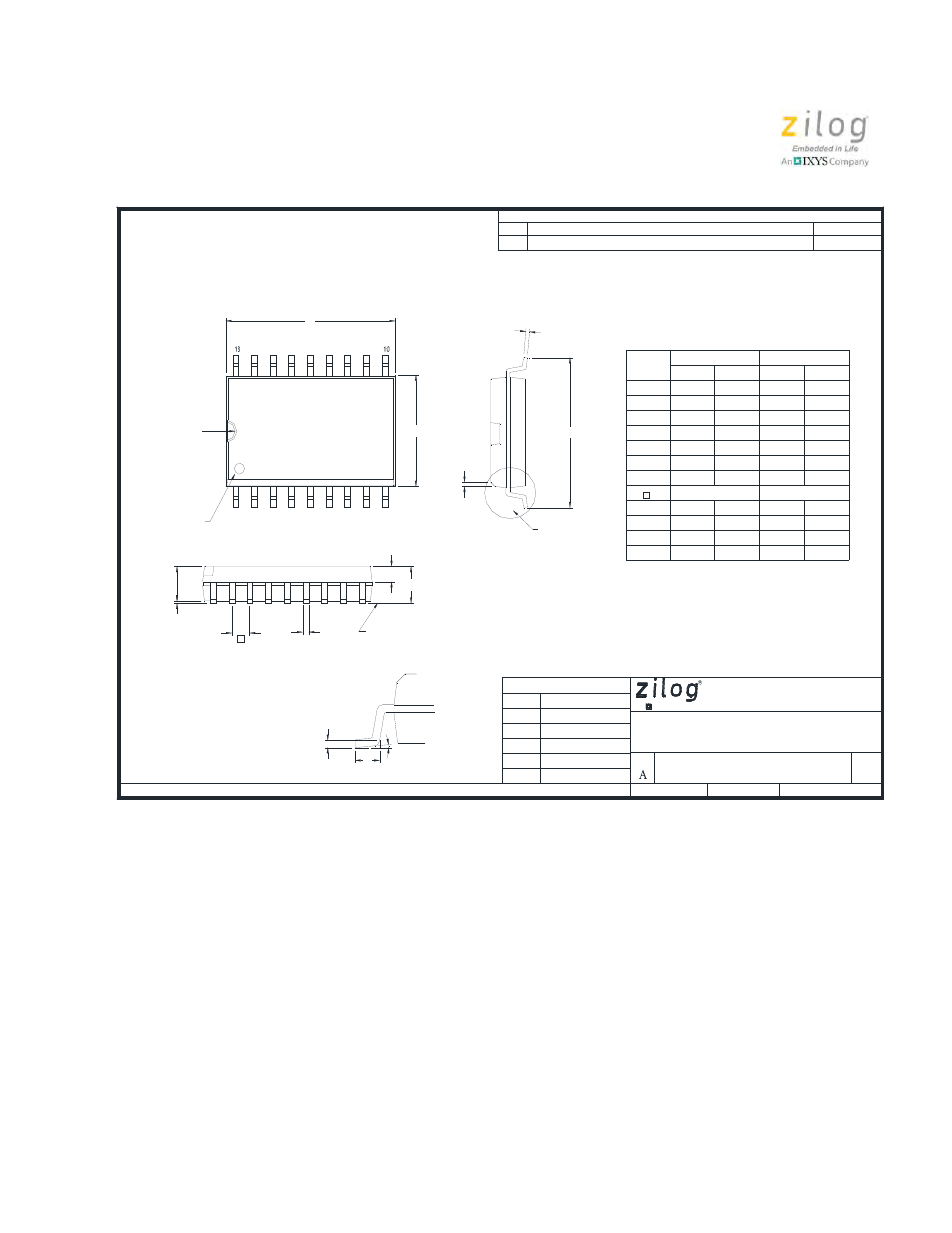 Marketing outline, 18-lead soic, Marketing outline, 18l soic l | Zilog Z8PE002 User Manual | Page 26 / 44