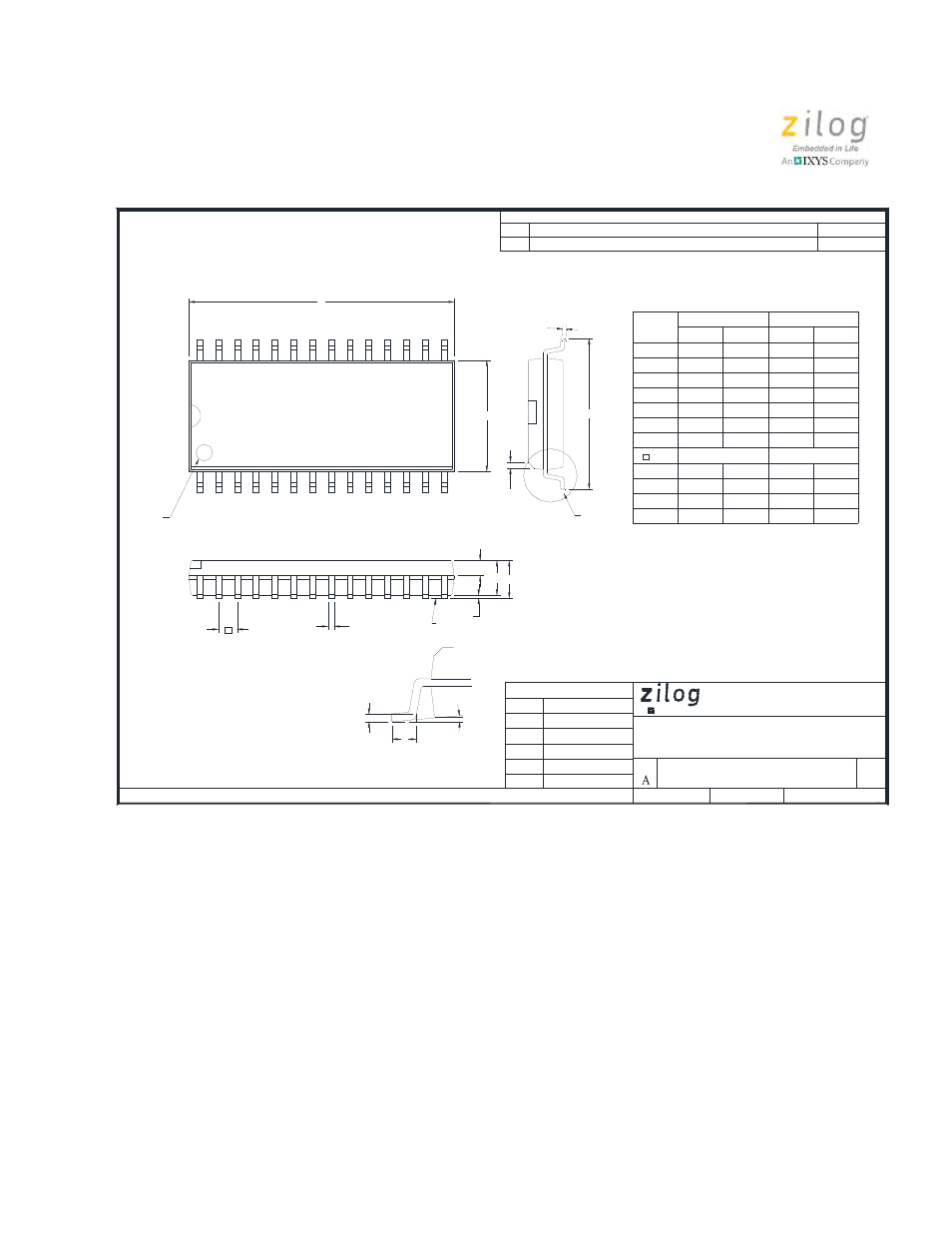 Marketing outline, 28-lead soic, Marketing outline, 28 lead soic | Zilog Z8PE002 User Manual | Page 28 / 44