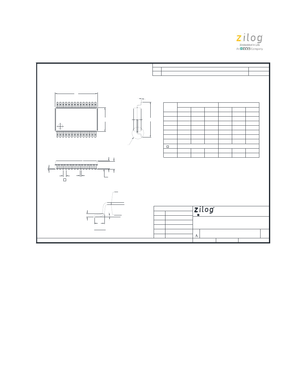 Marketing outline, 28-lead ssop, Marketing outline, 28 lead ssop e | Zilog Z8PE002 User Manual | Page 30 / 44