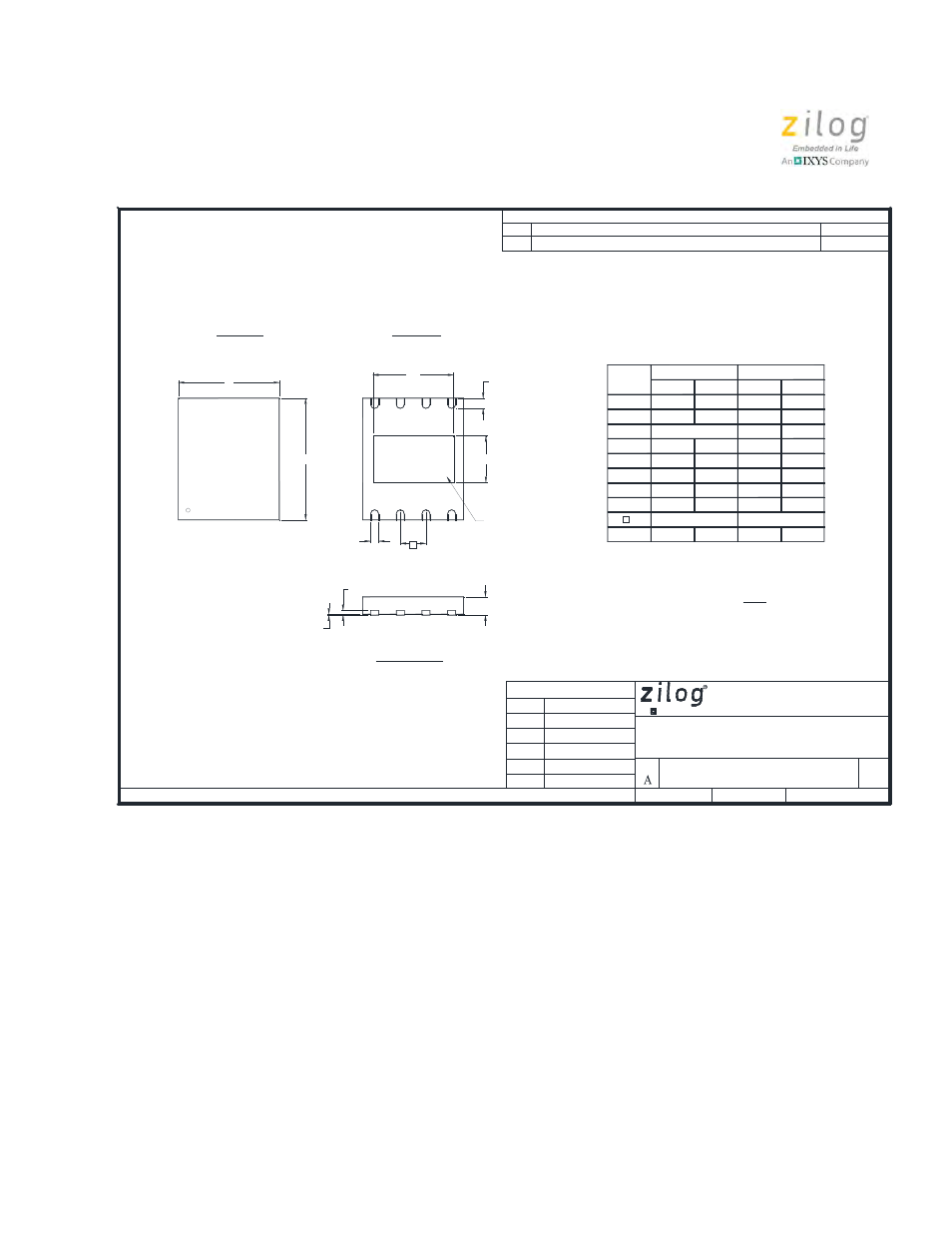 Marketing outline, 8-lead qfn | Zilog Z8PE002 User Manual | Page 33 / 44