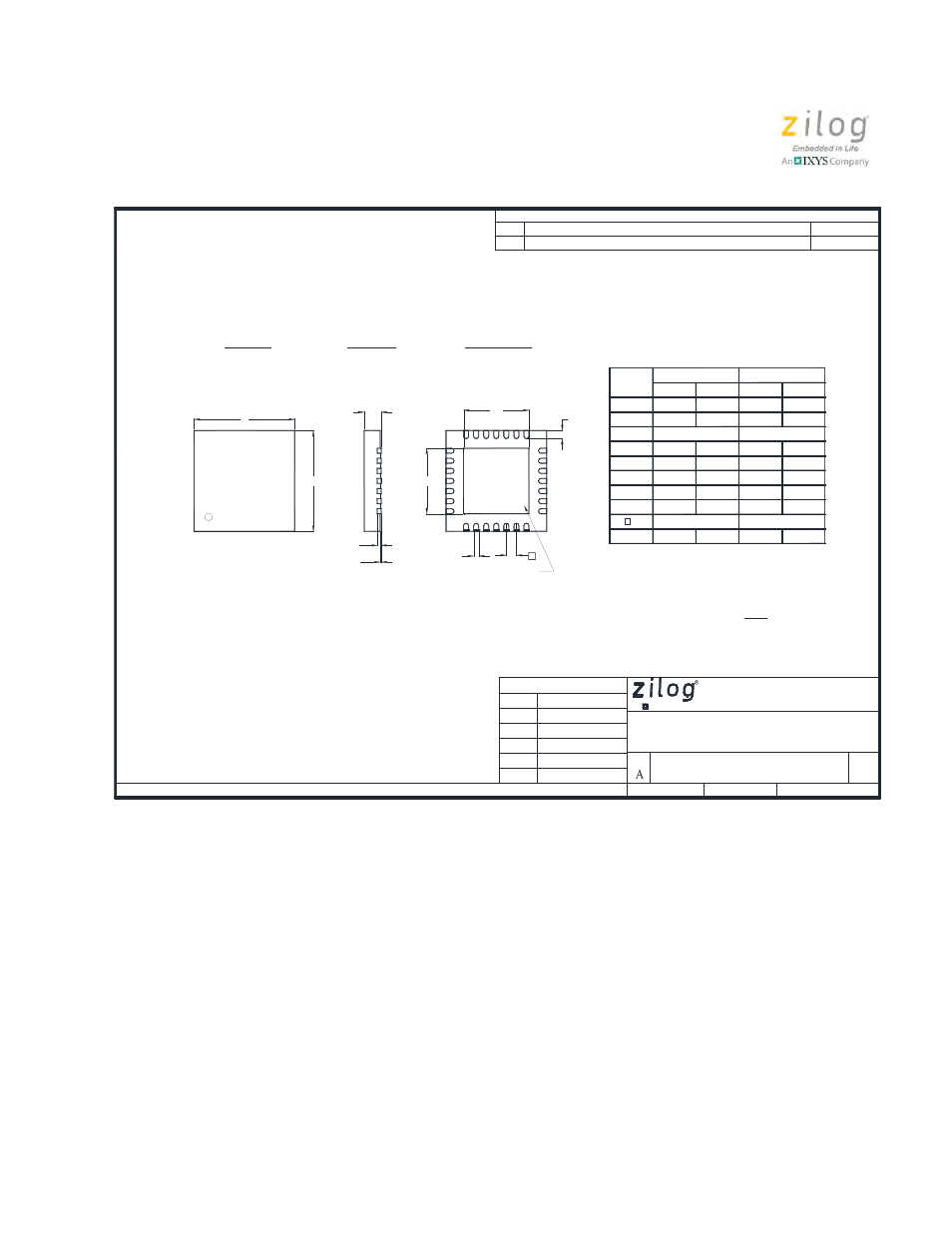Marketing outline, 28-lead qfn | Zilog Z8PE002 User Manual | Page 35 / 44
