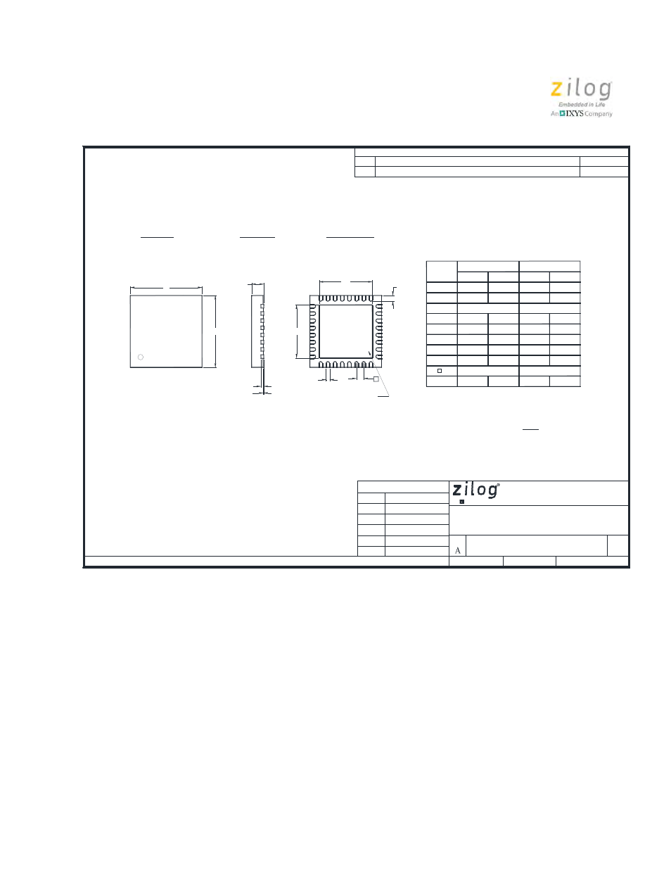 Marketing outline, 32-lead qfn | Zilog Z8PE002 User Manual | Page 36 / 44