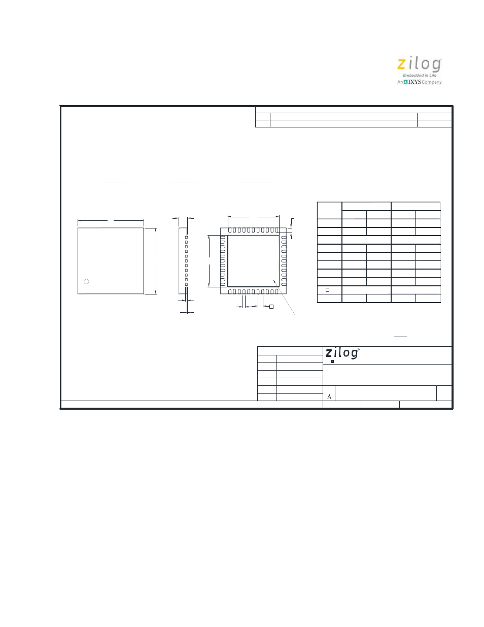 Marketing outline, 44-lead qfn, Marketing outline, 44 qfn | Zilog Z8PE002 User Manual | Page 37 / 44