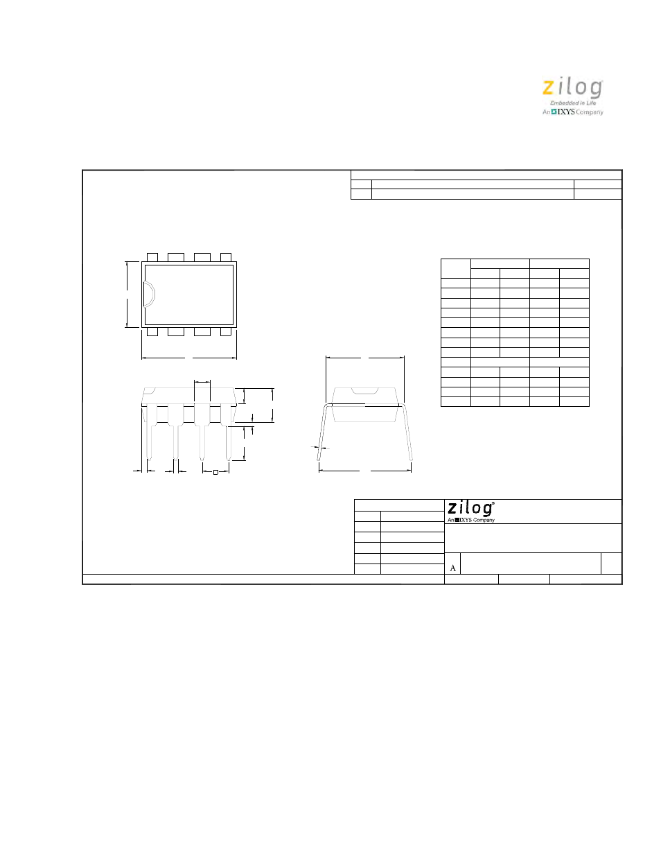 Marketing outline, 8-lead pdip | Zilog Z8PE002 User Manual | Page 5 / 44