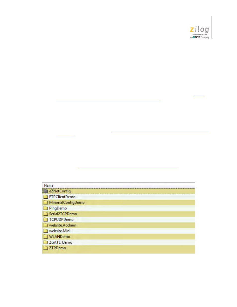 Zilog developer studio, Zds ii flash loader utility, Zds ii sample projects | Figure 16. ztp sample projejcts | Zilog EZ80F91GA User Manual | Page 119 / 127