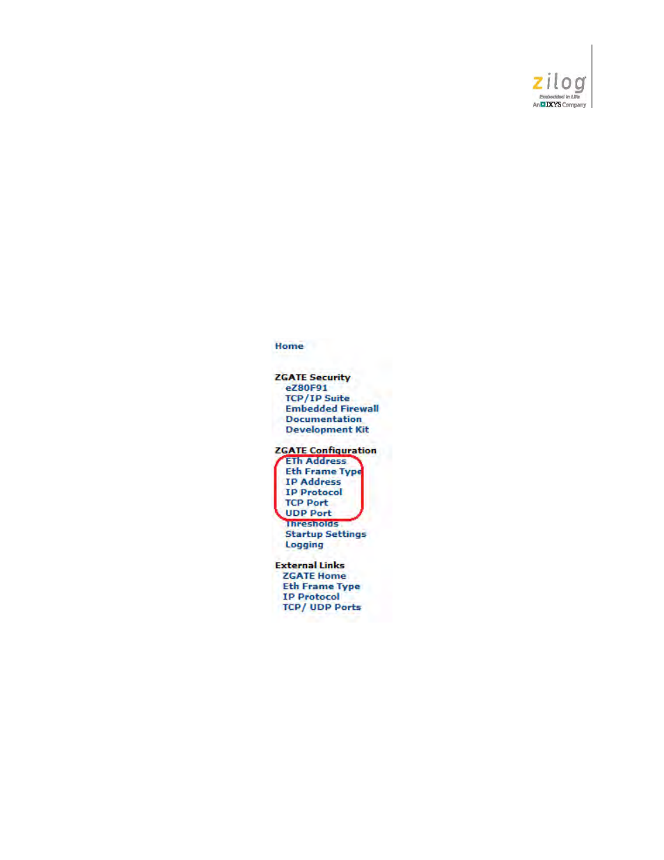 Using the zgate web interface, Figure 7, The zgate web interface | Zilog EZ80F91GA User Manual | Page 47 / 127