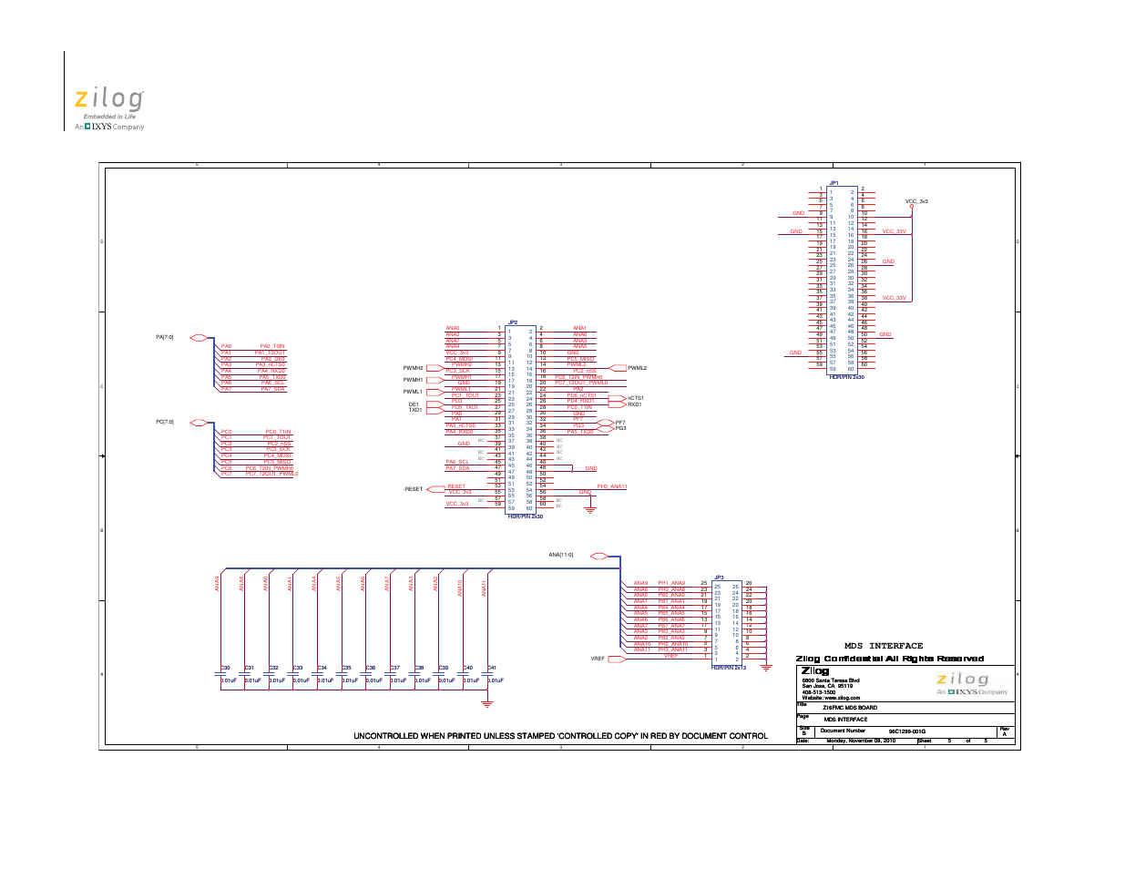 Mds interface, Lorj | Zilog Z16FMC2 User Manual | Page 24 / 26