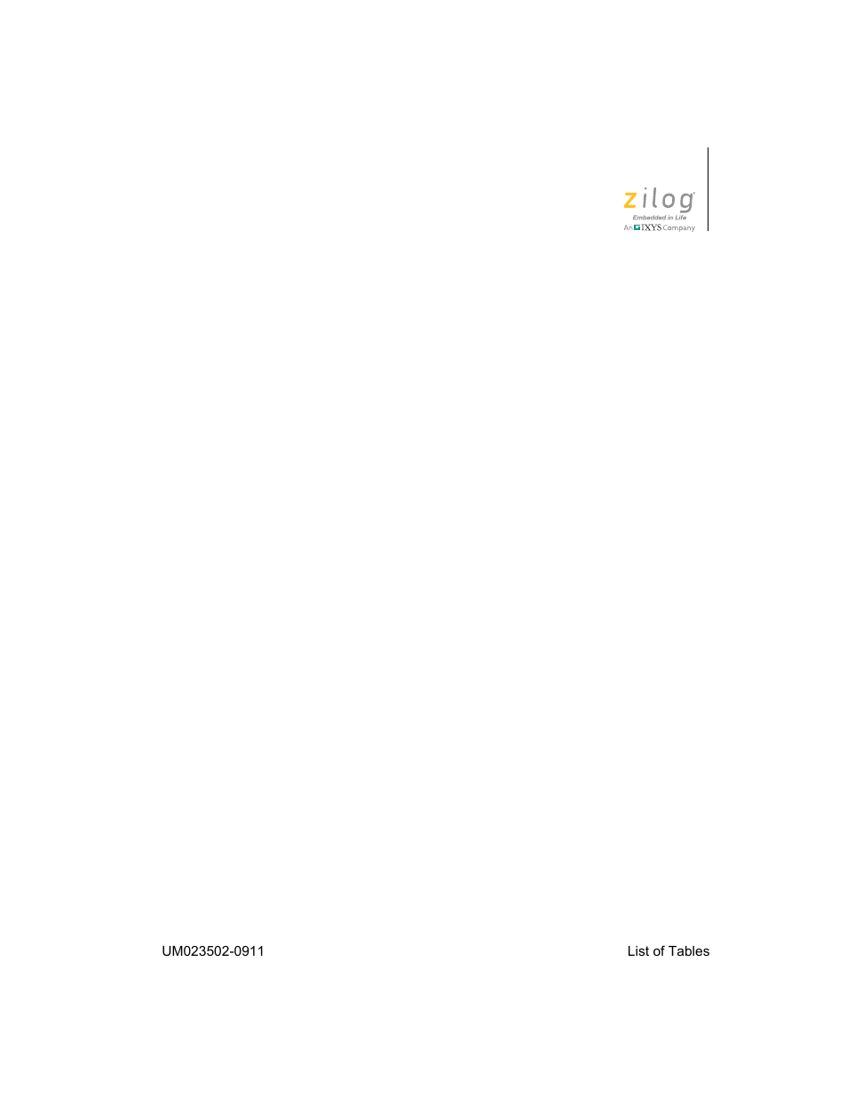 List of tables | Zilog ZAURA868 User Manual | Page 6 / 44