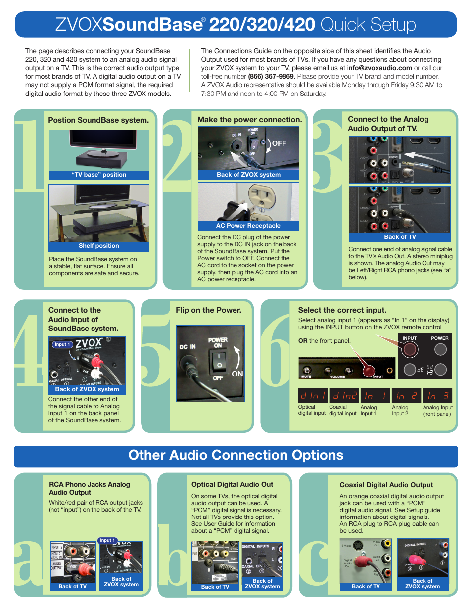 ZVOX Audio SoundBase® V Series 220 User Manual | 2 pages