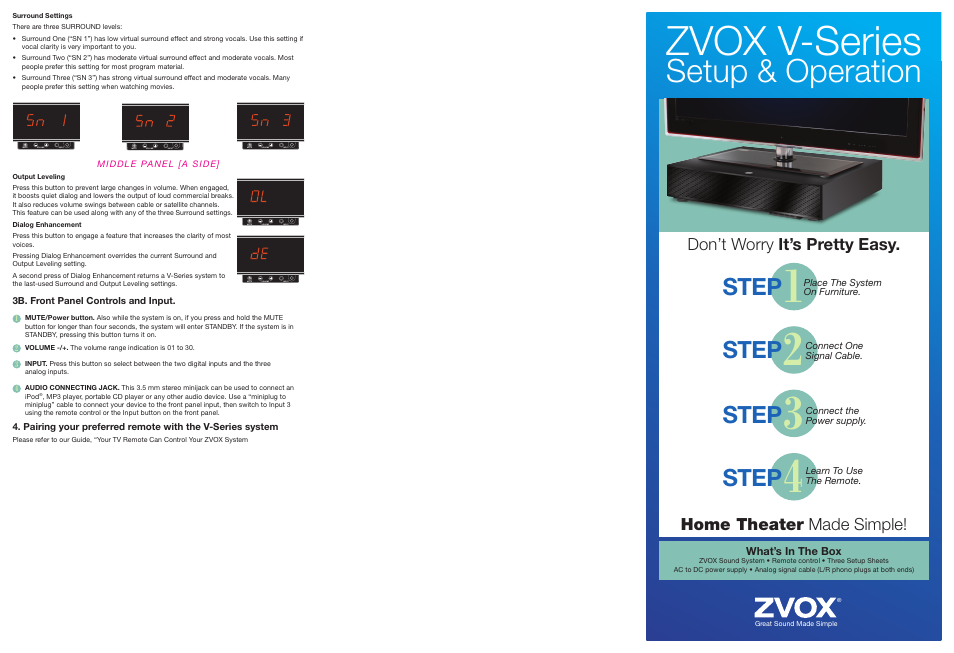 ZVOX Audio SoundBase® V Series 220 User Manual | 2 pages