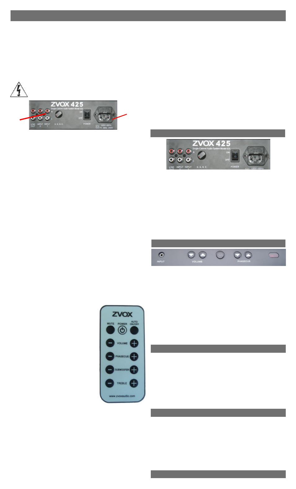 ZVOX Audio 425 User Manual | Page 2 / 2