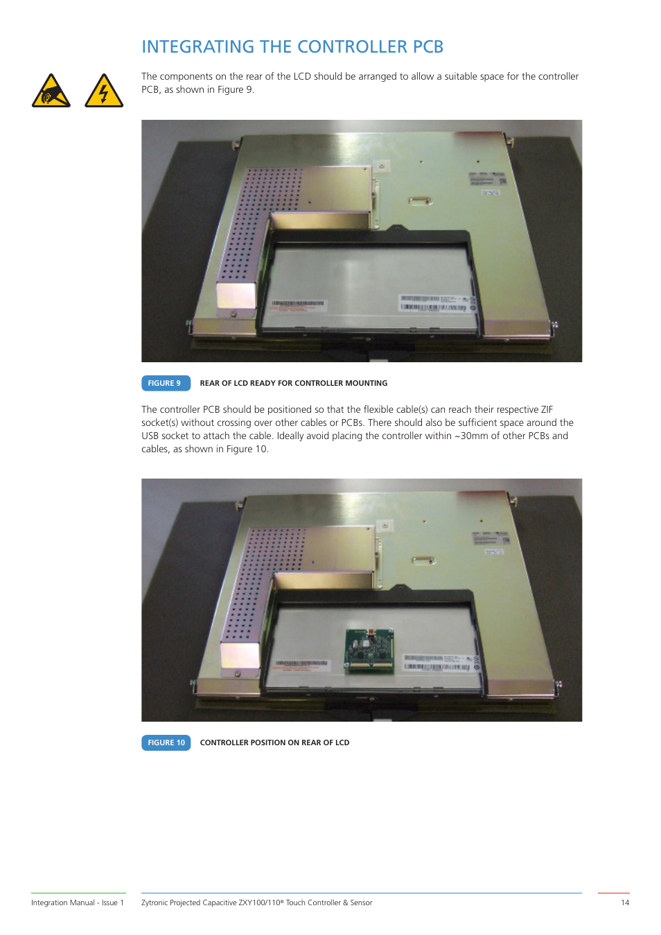 Integrating the controller pcb | Zytronic ZXY110 User Manual | Page 14 / 42