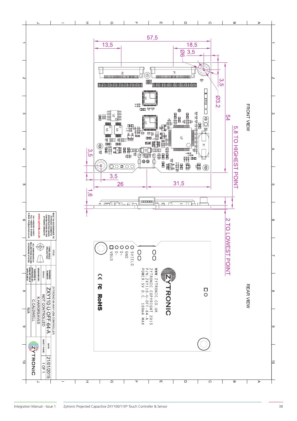 Zytronic ZXY110 User Manual | Page 38 / 42