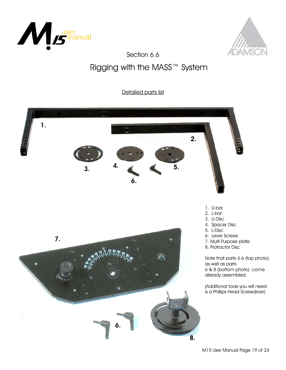 Rigging with the mass™ system | Adamson M15 User Manual | Page 19 / 24