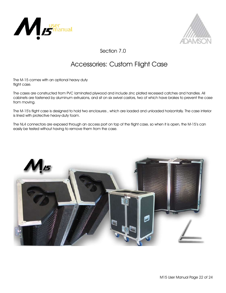 Accessories: custom flight case | Adamson M15 User Manual | Page 22 / 24
