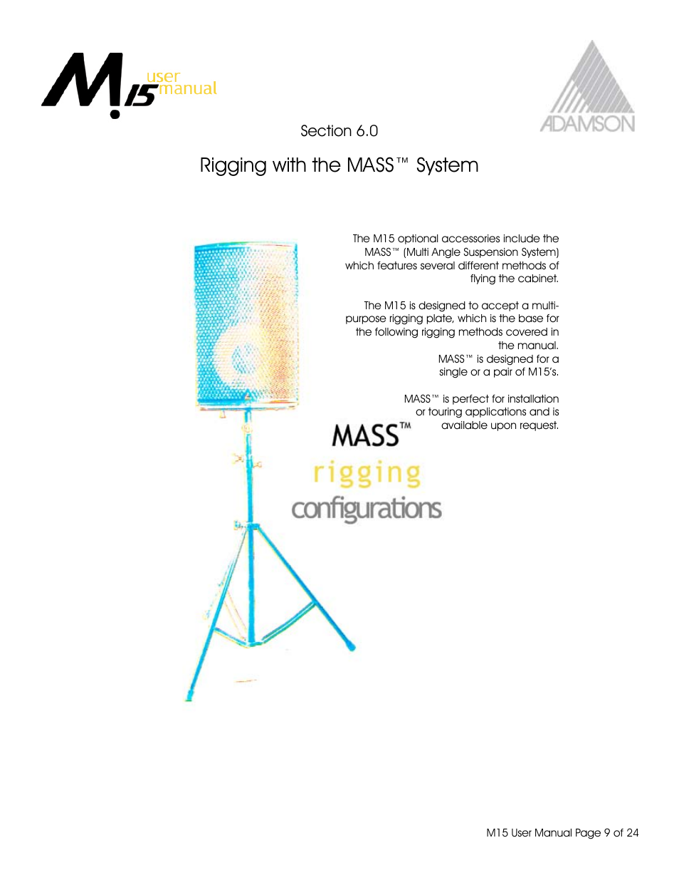 Rigging with the mass™ system | Adamson M15 User Manual | Page 9 / 24