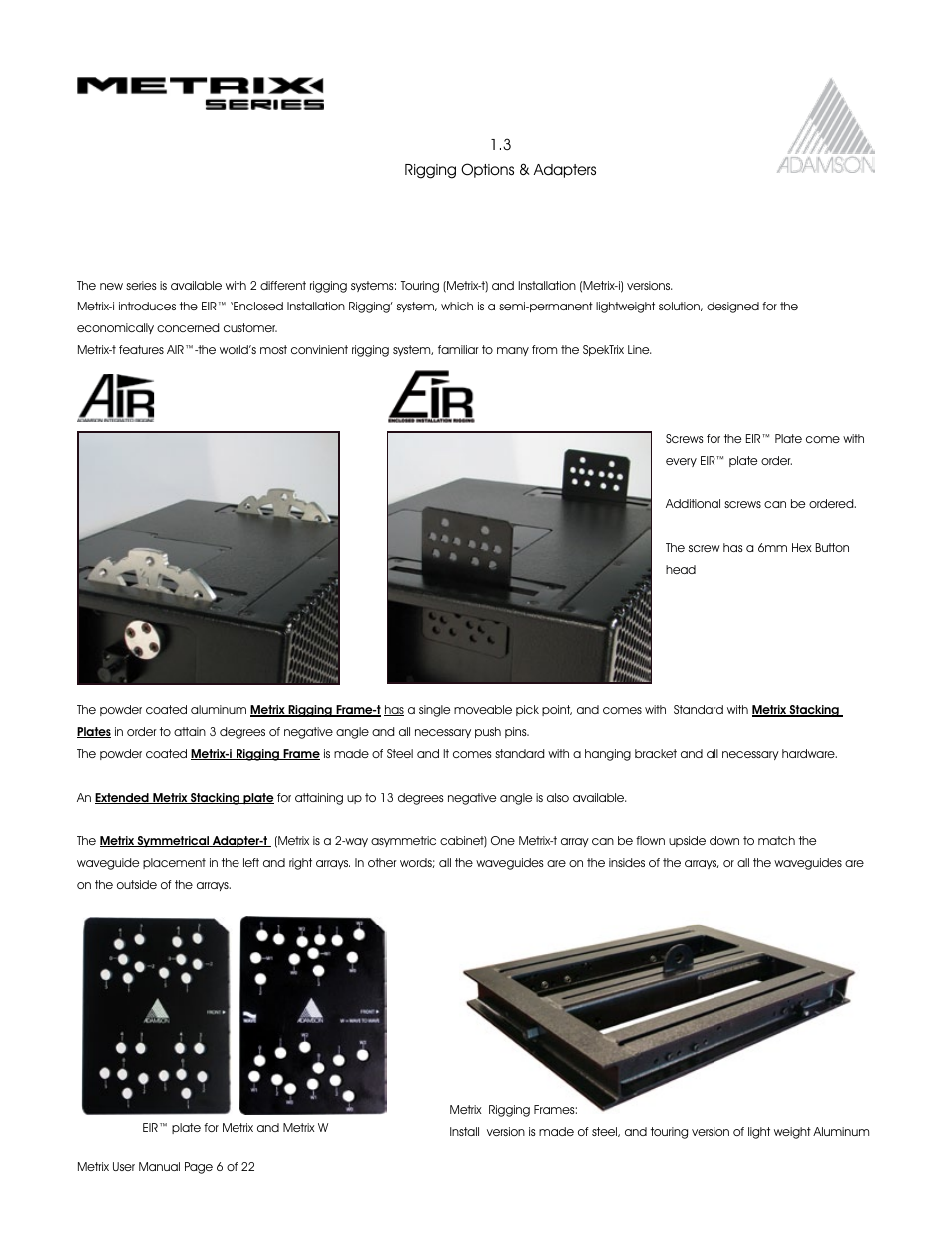 Adamson Metrix User Manual | Page 6 / 22