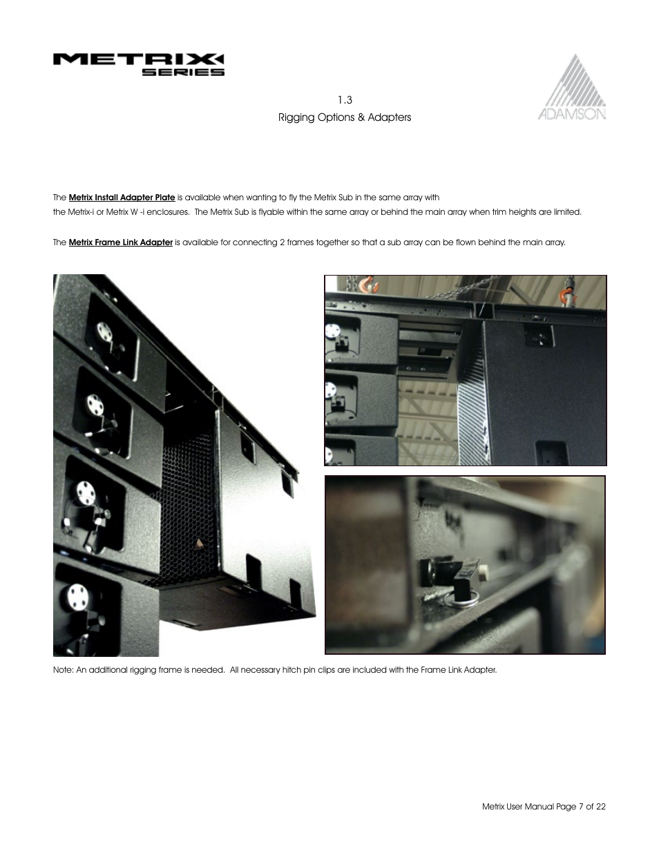 Adamson Metrix User Manual | Page 7 / 22