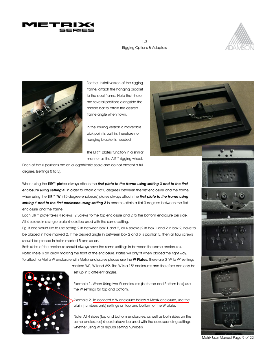 Adamson Metrix User Manual | Page 9 / 22