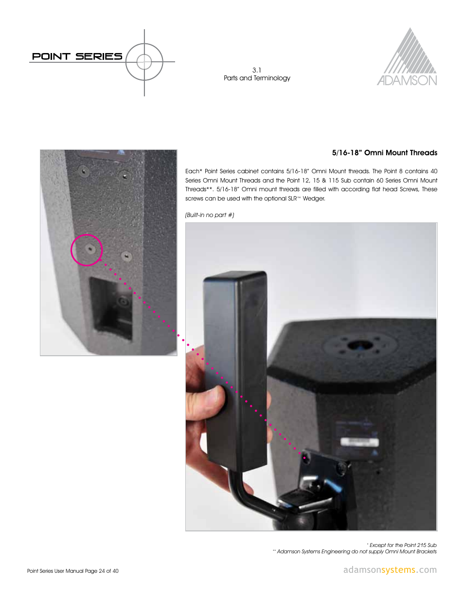 Adamson Point Series User Manual | Page 24 / 40