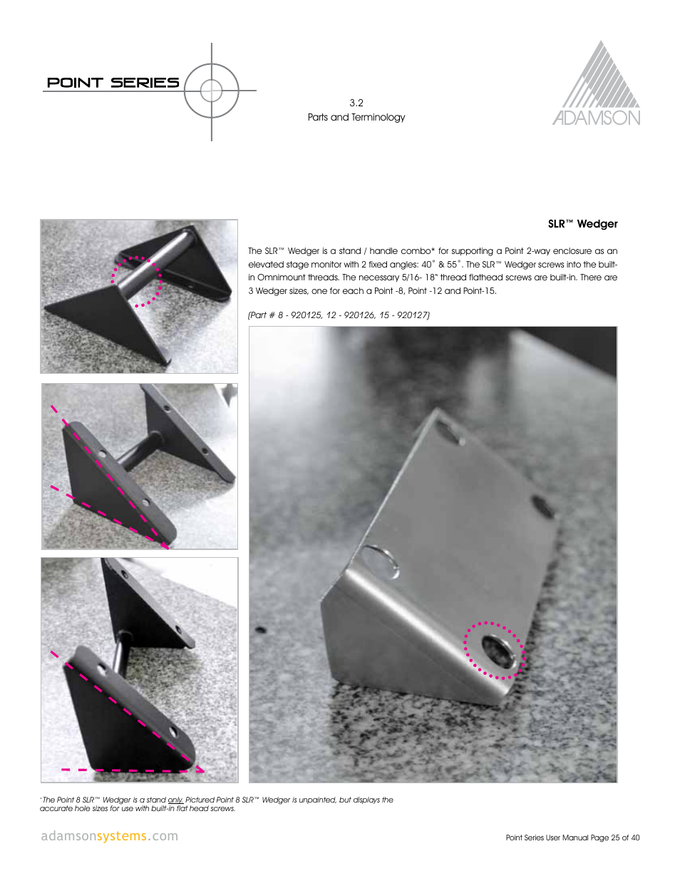 Adamson Point Series User Manual | Page 25 / 40