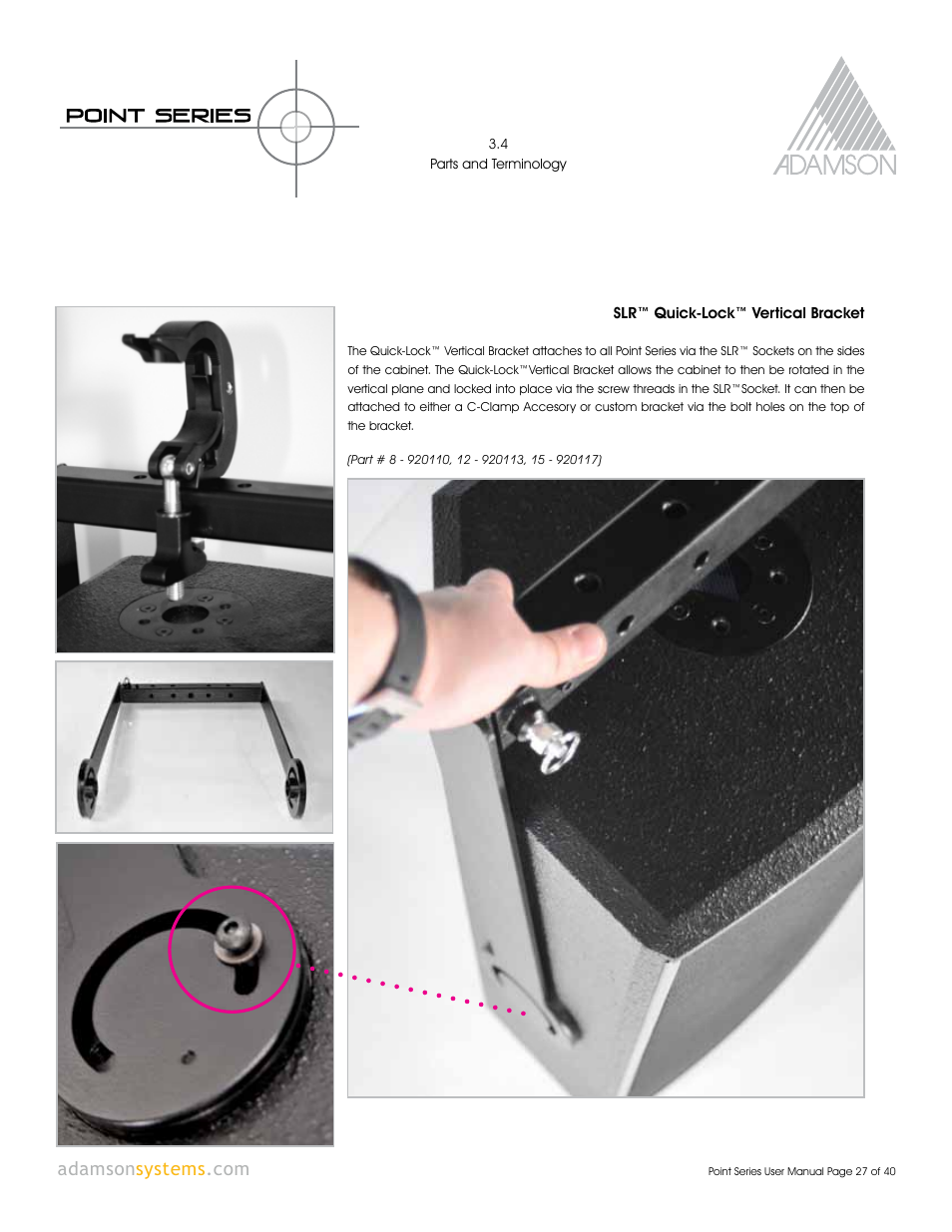 Adamson Point Series User Manual | Page 27 / 40