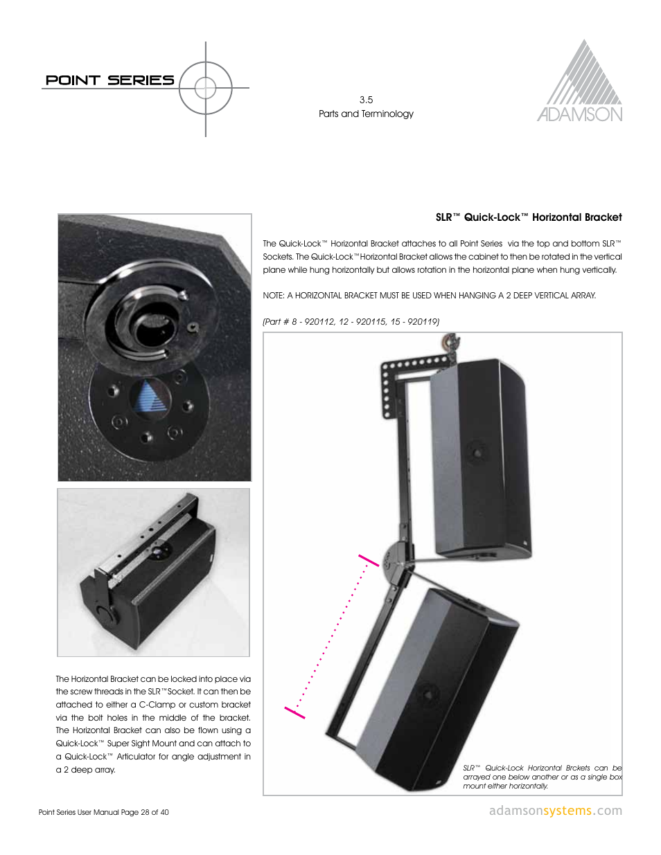 Adamson Point Series User Manual | Page 28 / 40