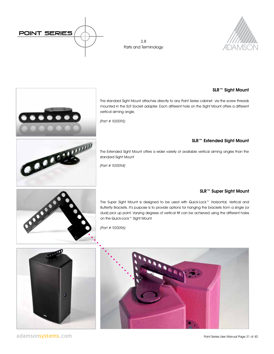 Adamson Point Series User Manual | Page 31 / 40