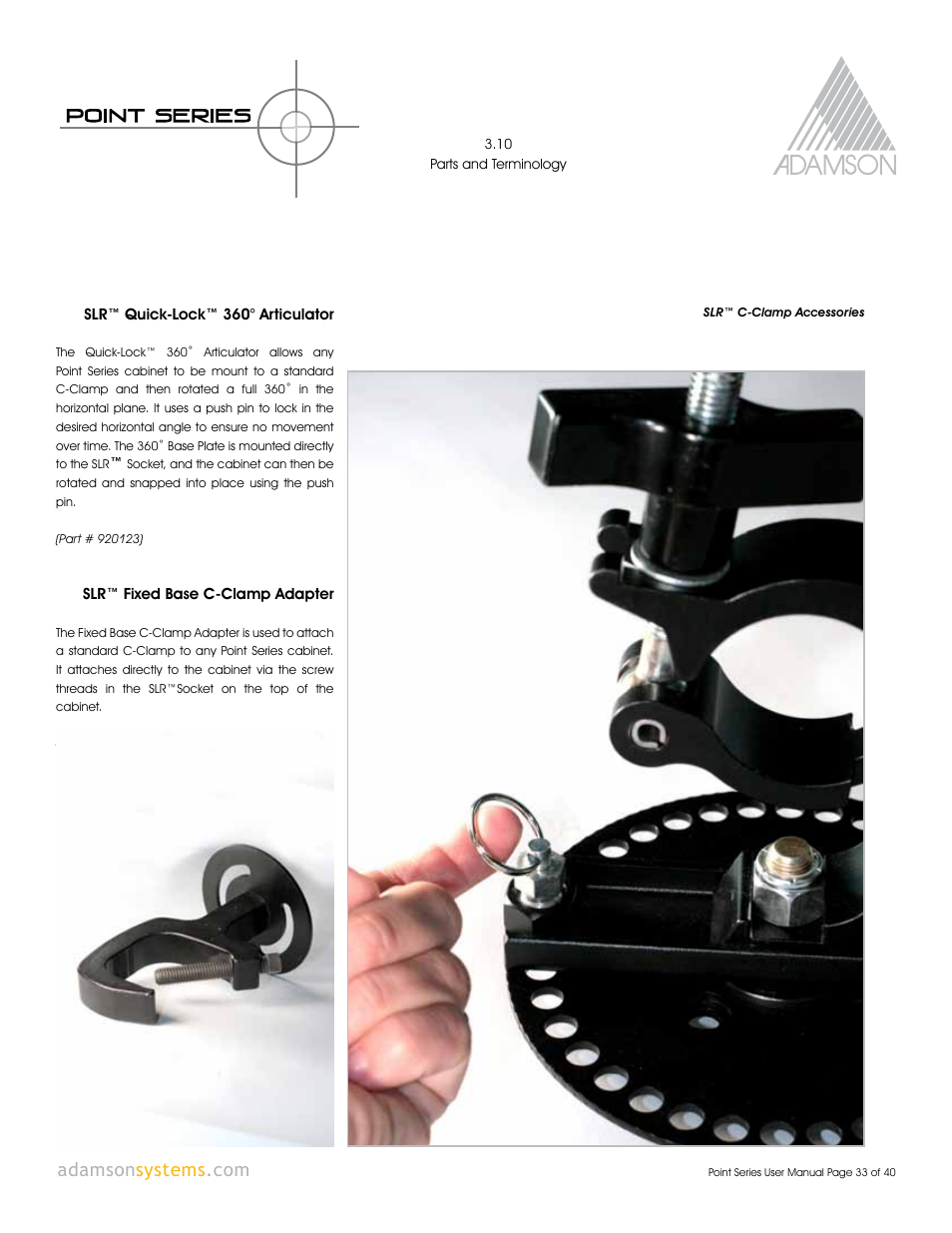 Adamson Point Series User Manual | Page 33 / 40