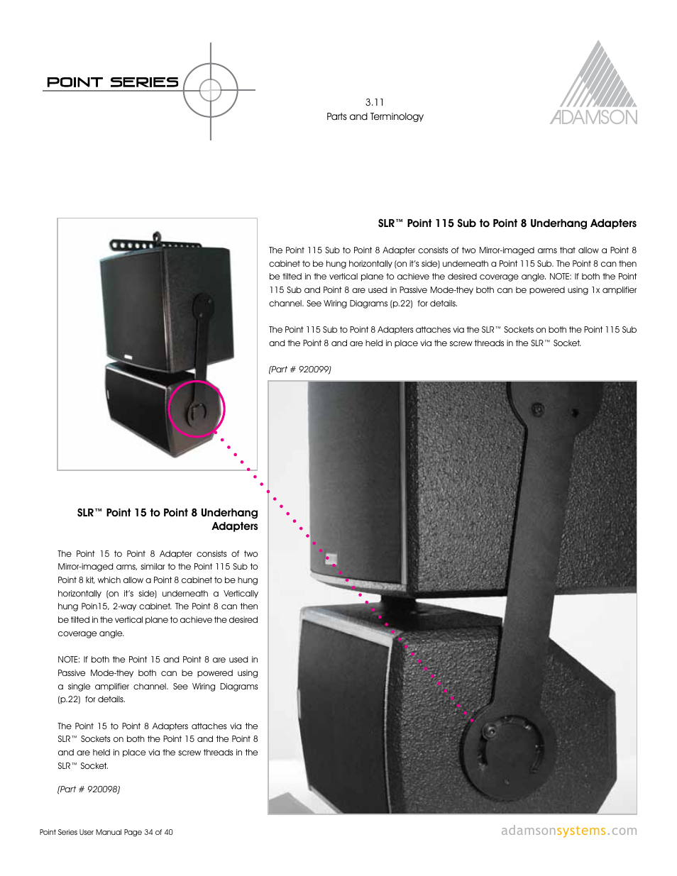 Adamson Point Series User Manual | Page 34 / 40