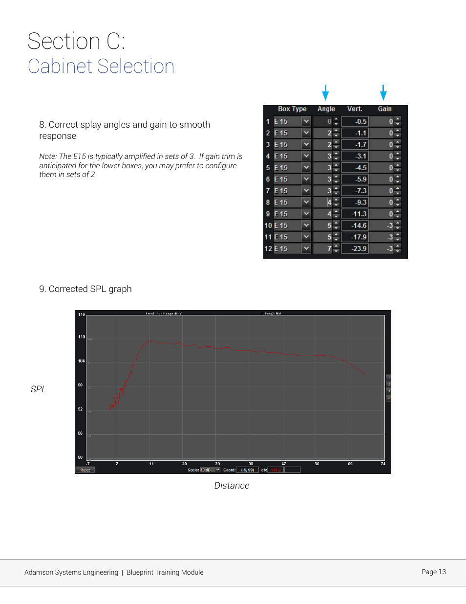 Cabinet selection | Adamson Blueprint AV User Manual | Page 13 / 33