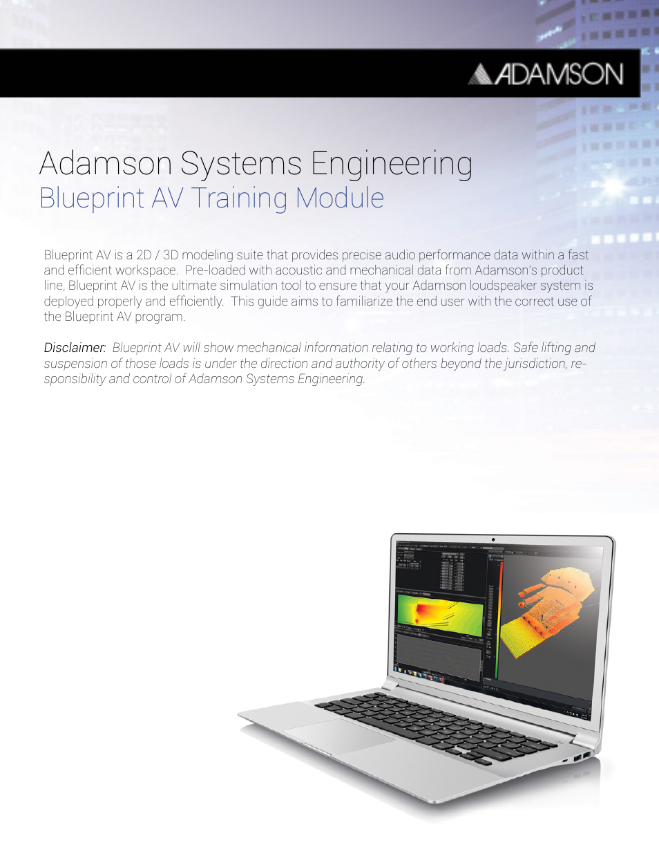 Adamson systems engineering, Blueprint av training module | Adamson Blueprint AV User Manual | Page 2 / 33