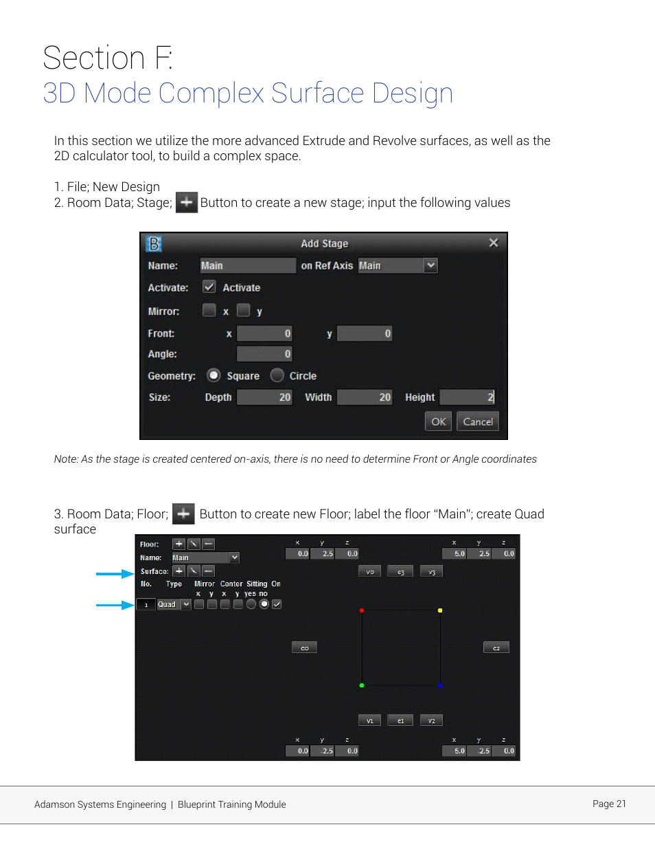 3d mode complex surface design | Adamson Blueprint AV User Manual | Page 21 / 33