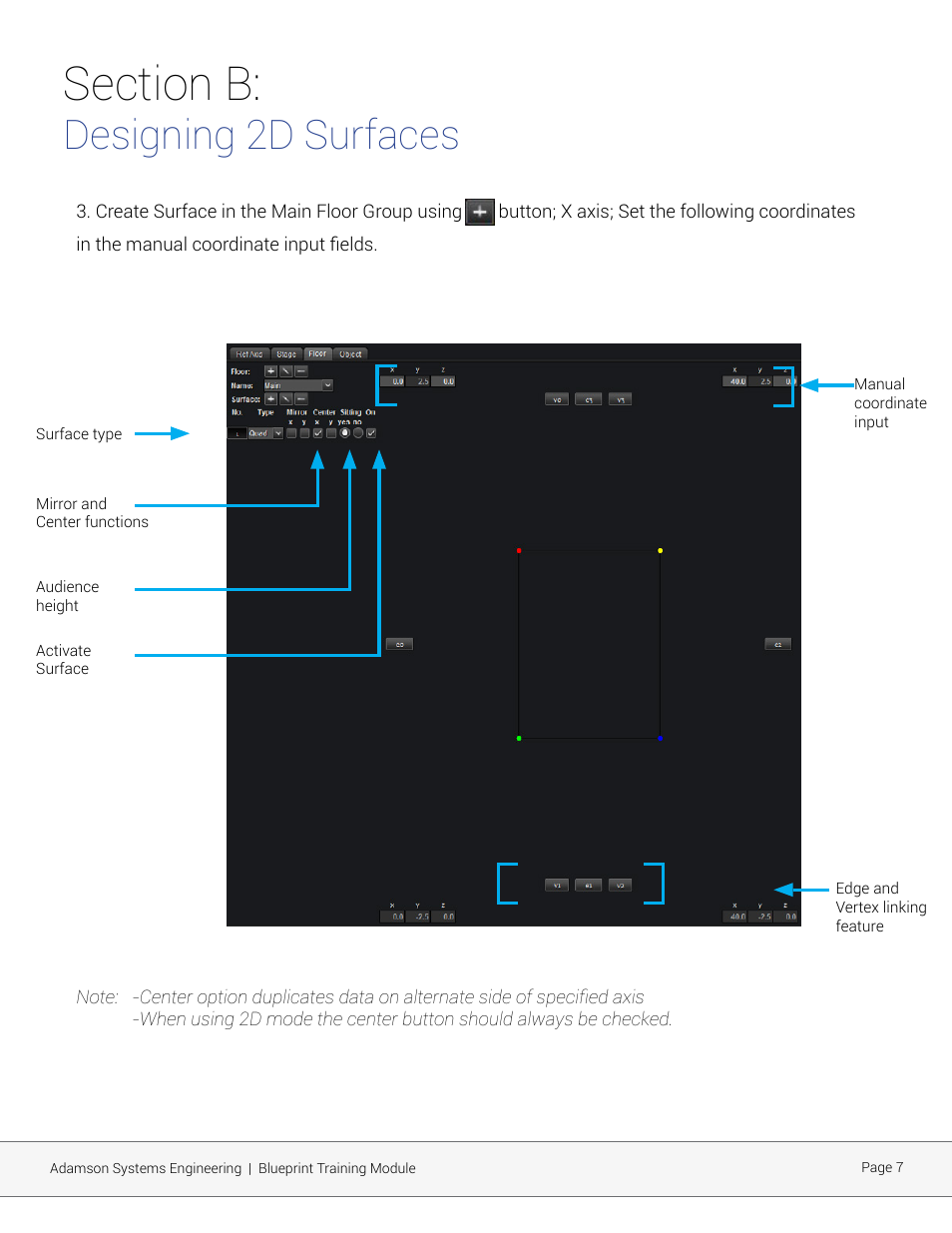 Designing 2d surfaces | Adamson Blueprint AV User Manual | Page 7 / 33