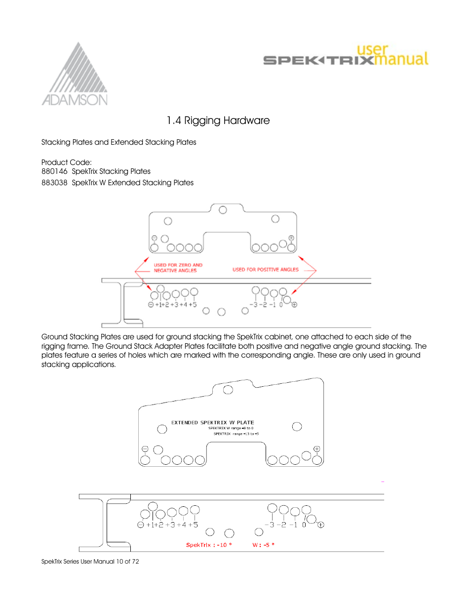 4 rigging hardware | Adamson SpekTrix User Manual | Page 10 / 72