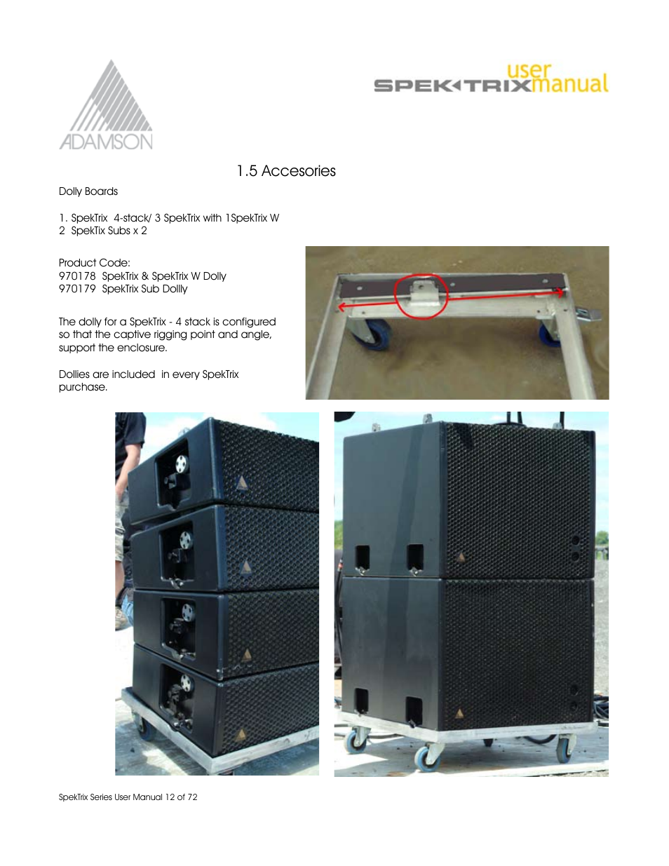 5 accesories | Adamson SpekTrix User Manual | Page 12 / 72