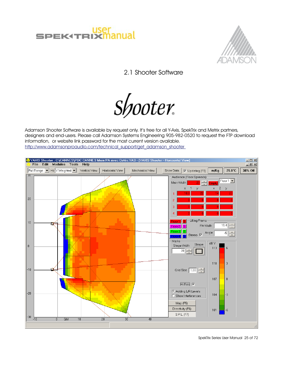 1 shooter software | Adamson SpekTrix User Manual | Page 25 / 72