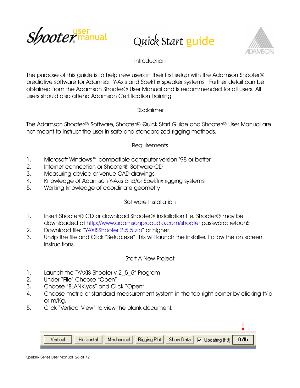 Quick start guide | Adamson SpekTrix User Manual | Page 26 / 72