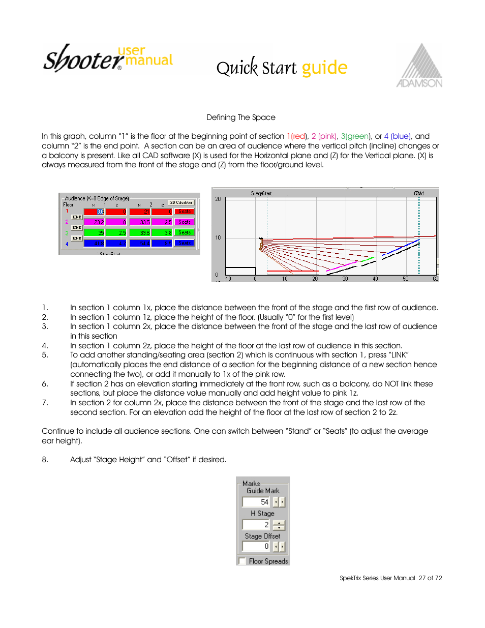 Quick start guide | Adamson SpekTrix User Manual | Page 27 / 72