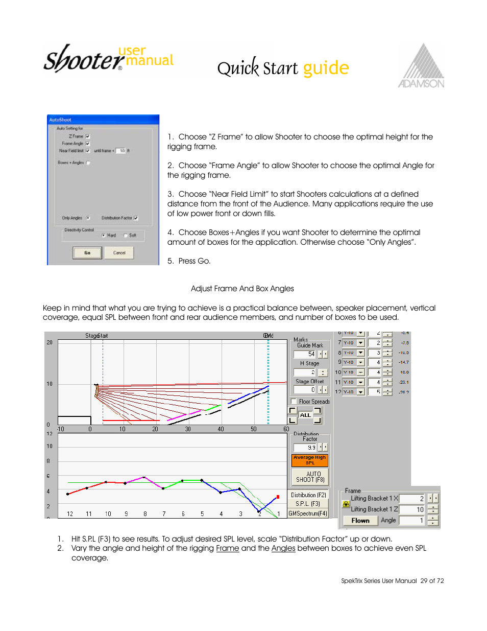 Quick start guide | Adamson SpekTrix User Manual | Page 29 / 72