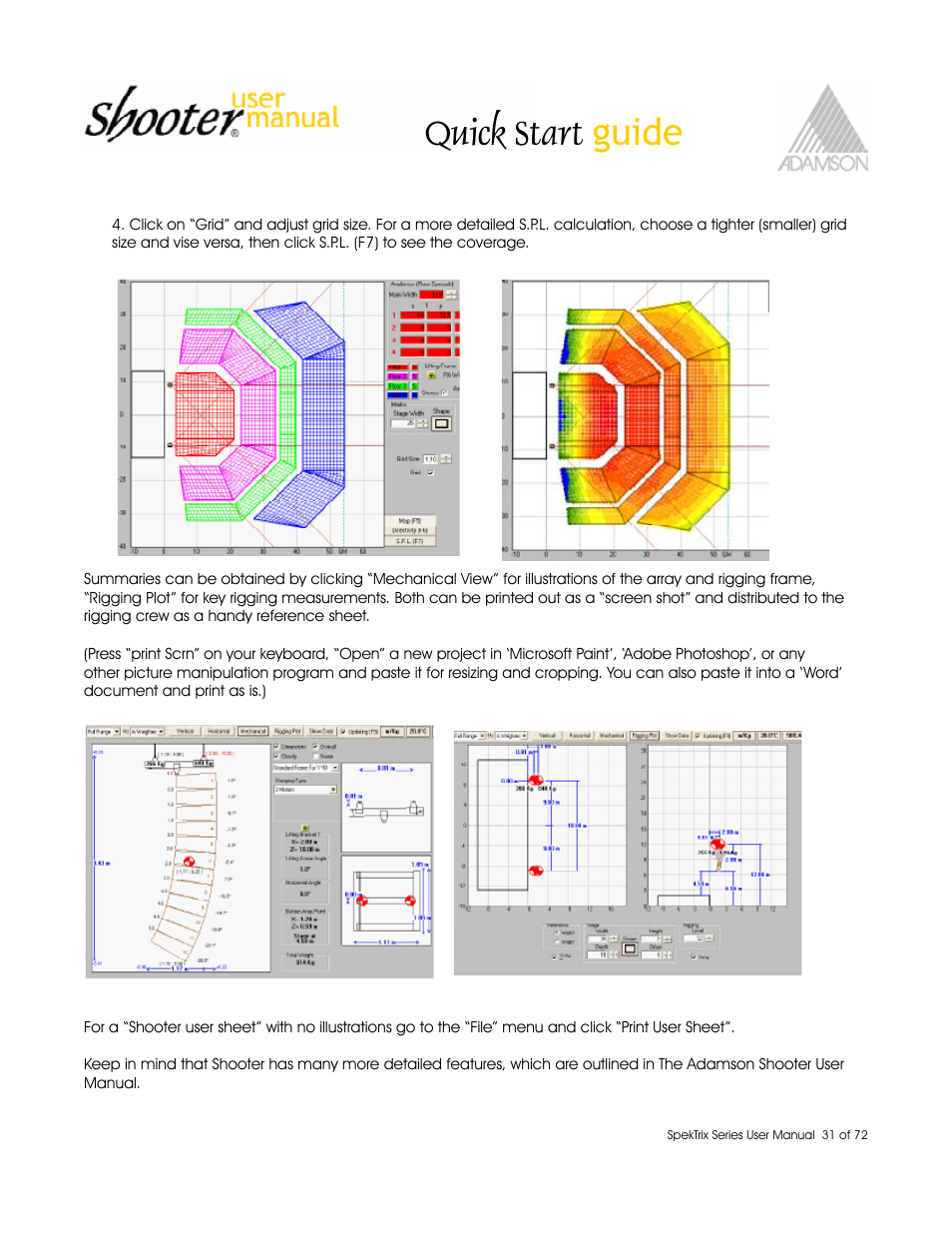 Quick start guide | Adamson SpekTrix User Manual | Page 31 / 72