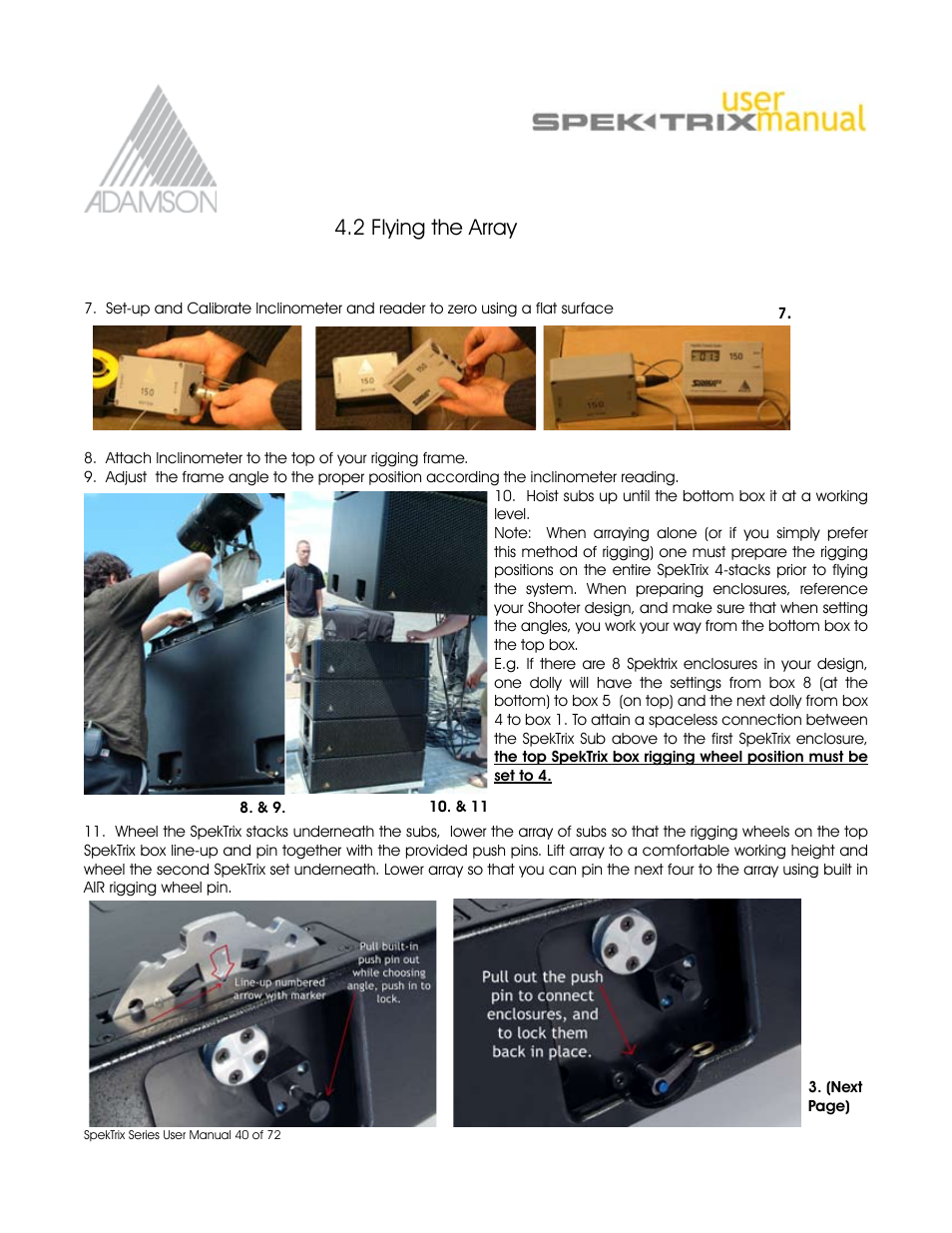 2 flying the array | Adamson SpekTrix User Manual | Page 40 / 72