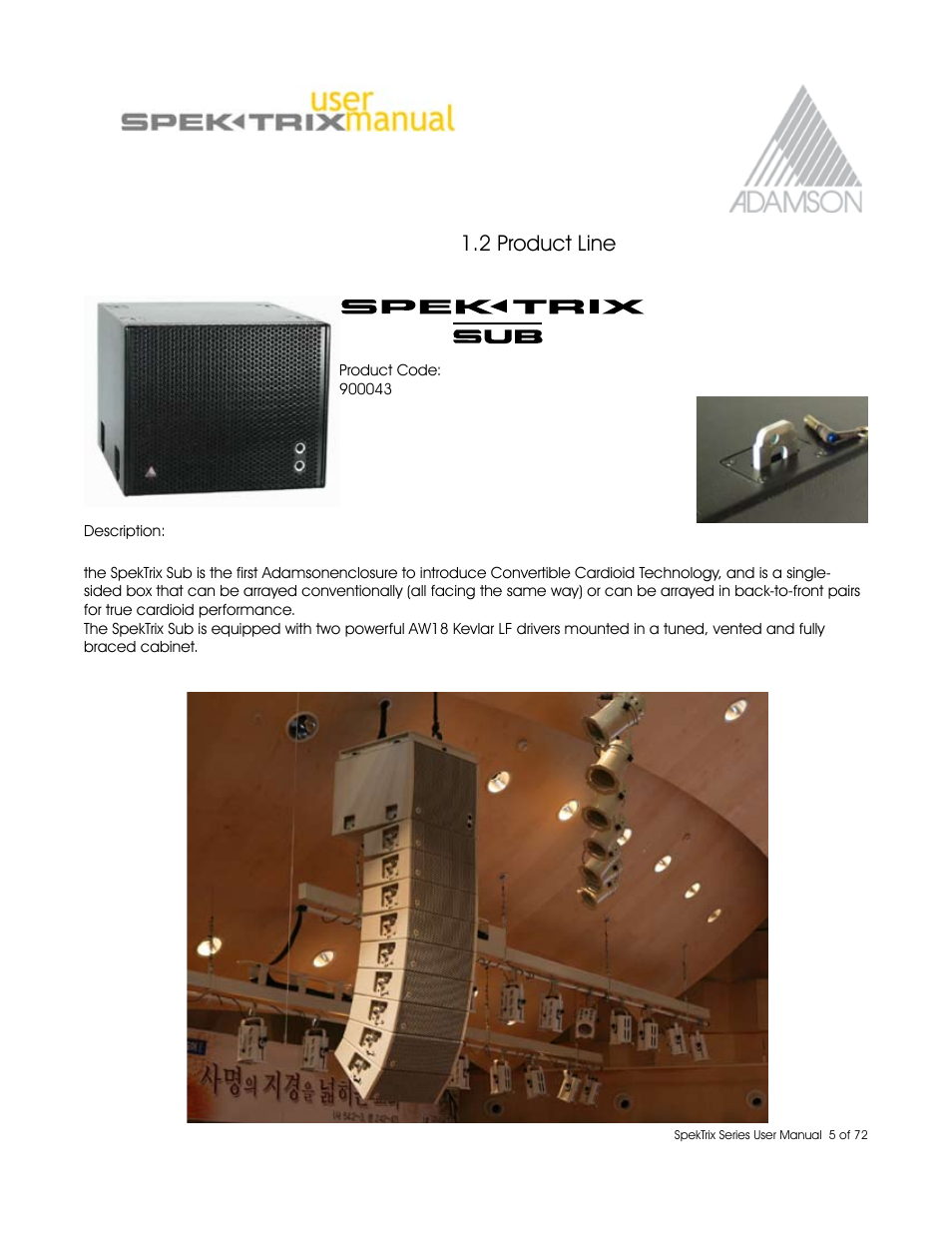 2 product line | Adamson SpekTrix User Manual | Page 5 / 72