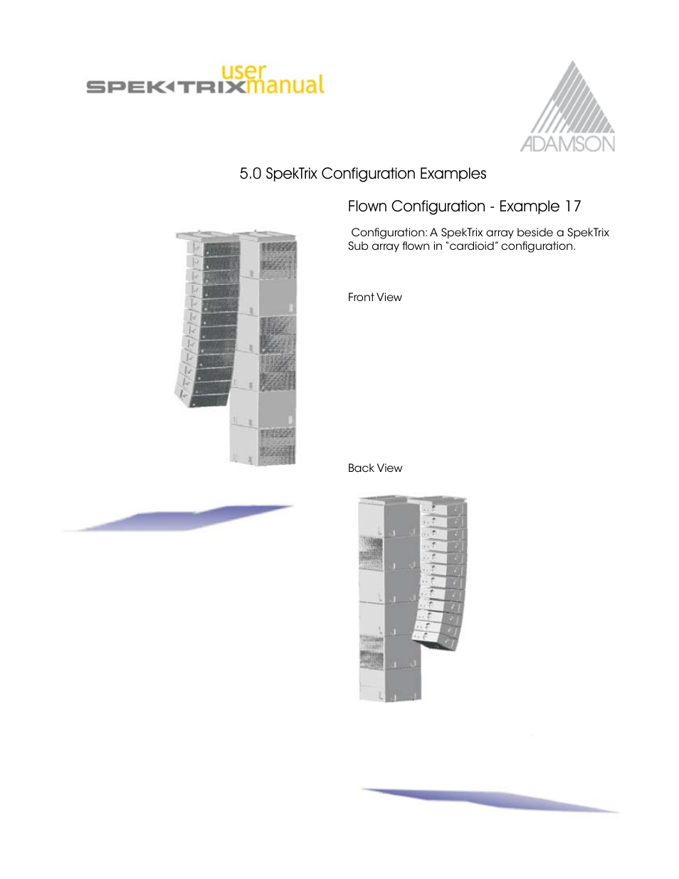 Flown configuration - example 17, 0 spektrix configuration examples | Adamson SpekTrix User Manual | Page 67 / 72