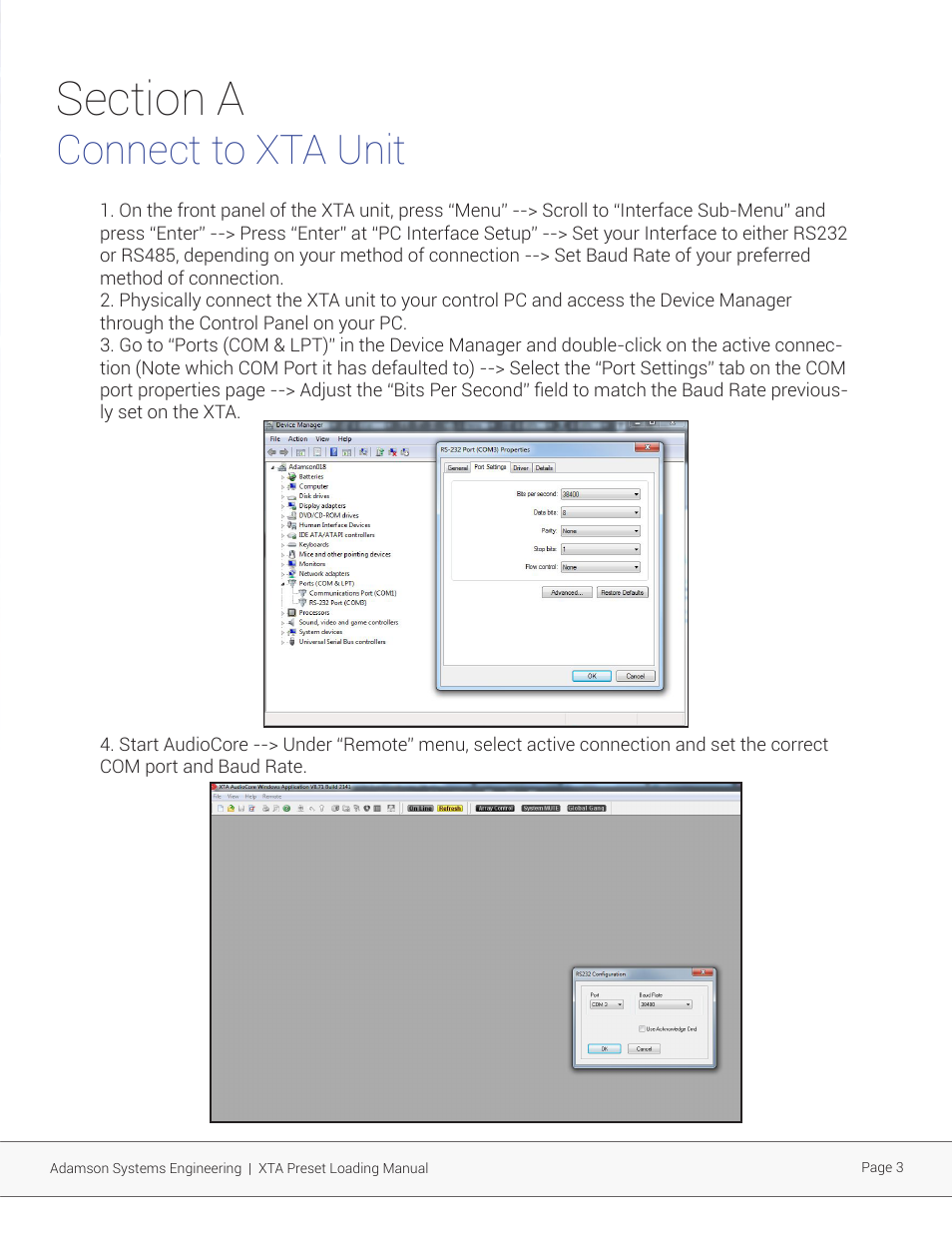 Connect to xta unit | Adamson XTA User Manual | Page 3 / 6