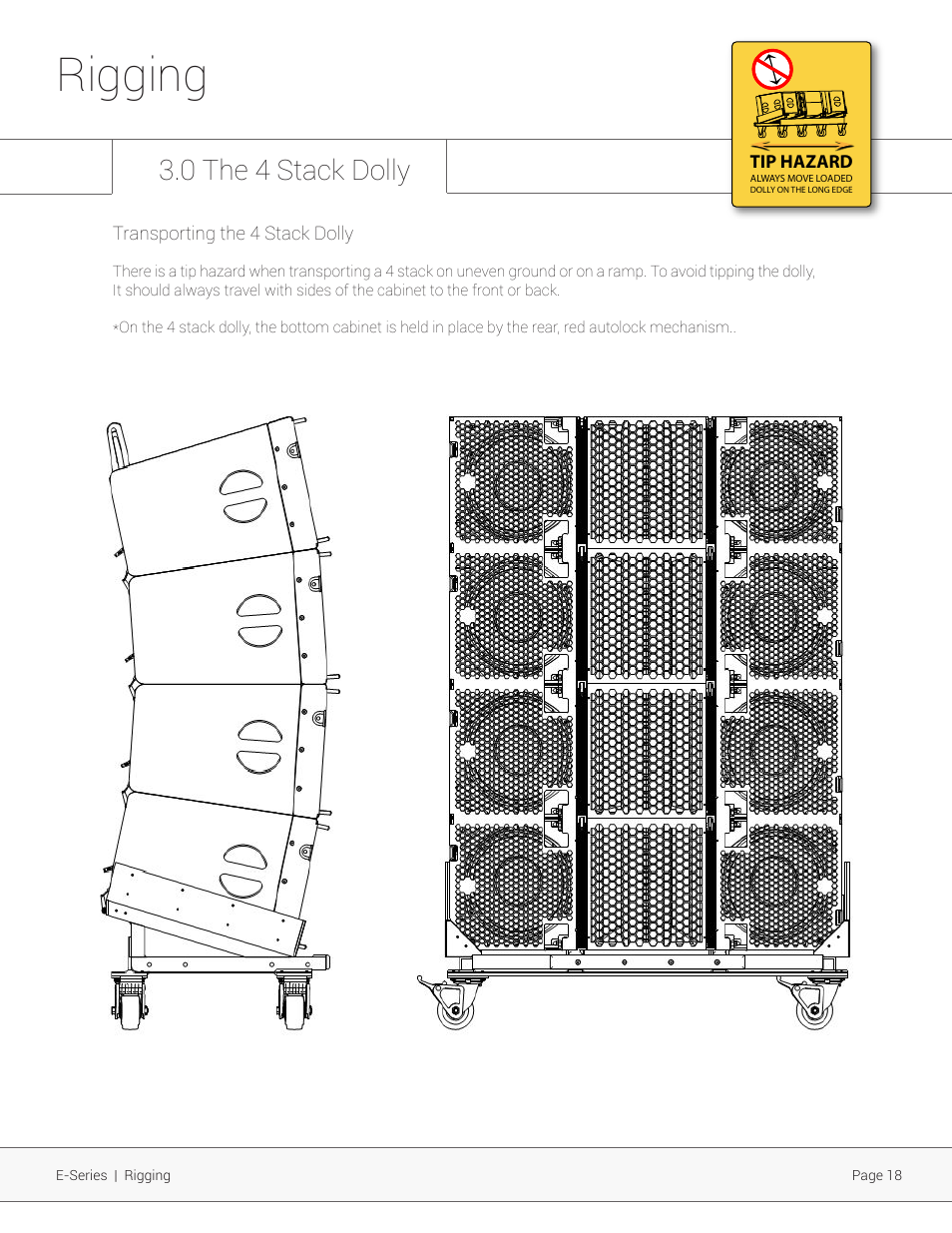 Rigging, 0 the 4 stack dolly | Adamson E-Series User Manual | Page 18 / 40