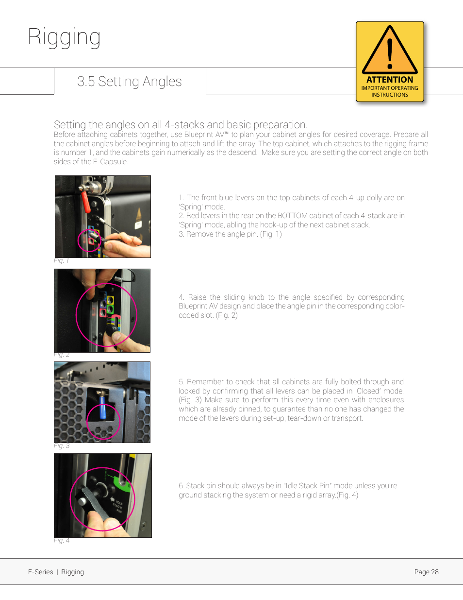 Rigging, 5 setting angles | Adamson E-Series User Manual | Page 28 / 40