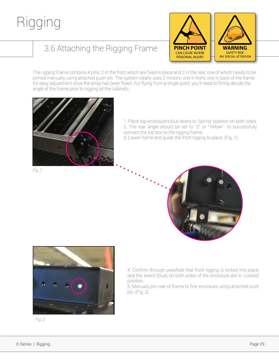 Rigging, 6 attaching the rigging frame | Adamson E-Series User Manual | Page 29 / 40