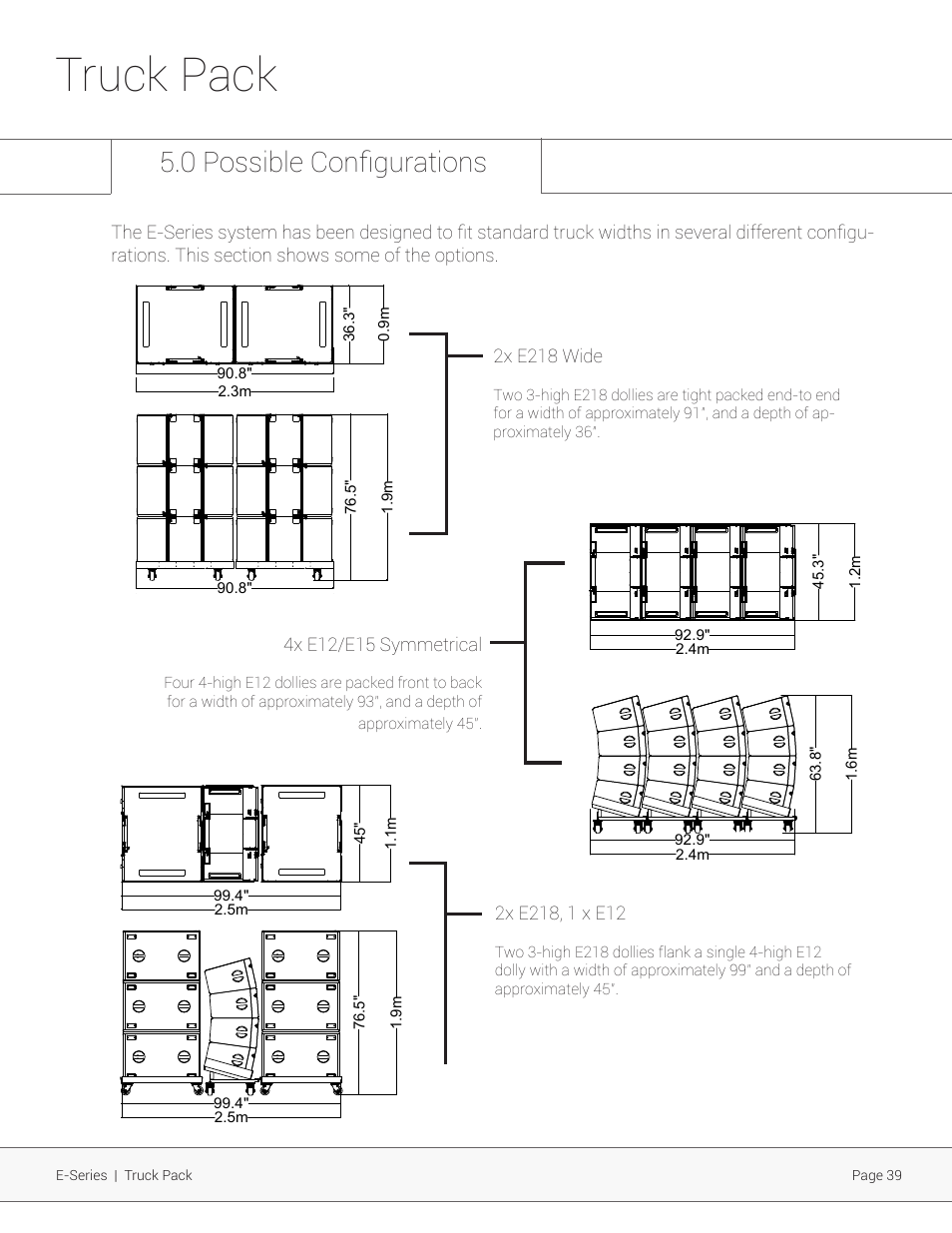 Truck pack, 0 possible configurations | Adamson E-Series User Manual | Page 39 / 40